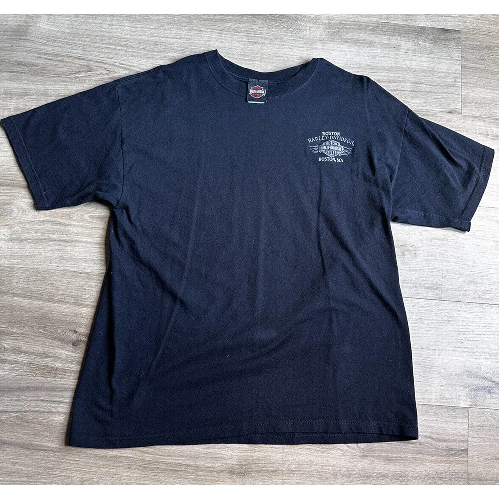 Harley Davidson Men’s Black T Shirt Boston Massachusetts